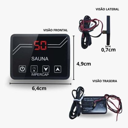 Imagem de Sauna Impercap 18kw 380 Tri Tubo Luminária Cesto Seixo Pedra