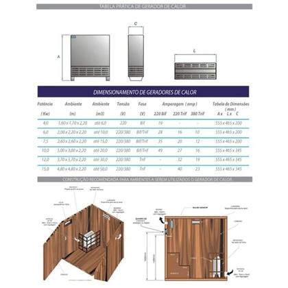 Imagem de Sauna Seca 7,5kw para até 15m³ + Quadro Digital + Seixo + Iluminaria - Sodramar