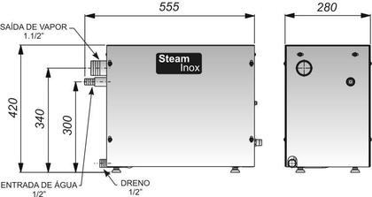 Imagem de Sauna Steam Inox 12kw 220V Bif + Quadro E Kit Sodramar