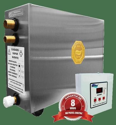 Imagem de Sauna Vapor 9Kw Bi 220V Comando Digital Impercap - Até 7,5M