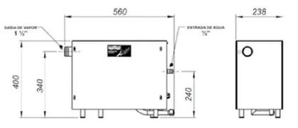 Imagem de Sauna Vapor Steam Inox 12Kw + Comando Digital A - Sodramar