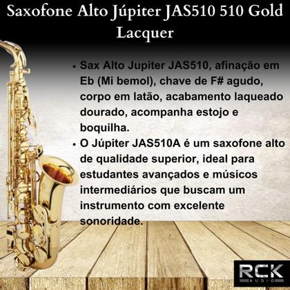 Imagem de Saxofone Alto Júpiter JAS510A Gold Lacquer