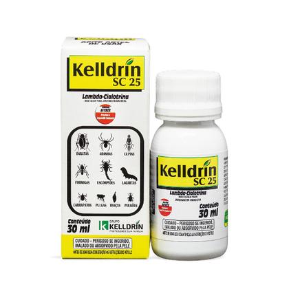 Imagem de SC 25  Kelldrin Kit 10 Unidades 30ml Inseticida Concentrado Combate Escorpião Barata Aranhas Traças Pulgão Aranha