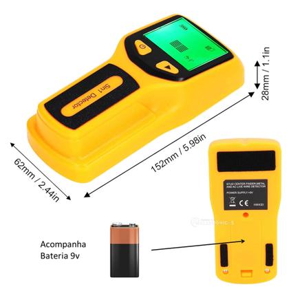Imagem de Scanner 5 em 1 com Chip Inteligente Detecta Fios AC, Metais, Pinos e Vigas BOM6816