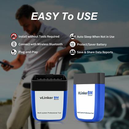 Imagem de Scanner Bluetooth Pro OBD2 vLinker VLinker BM BT3.0 para carro