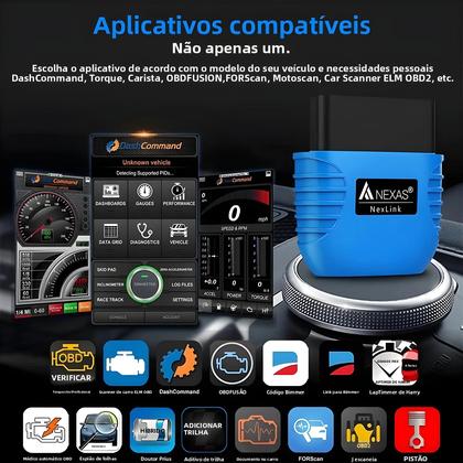 Imagem de Scanner De Diagnóstico OBD2 EOBD Bluetooth 5.0 Para iOS Android Windows NEXAS Leitor De Códigos De