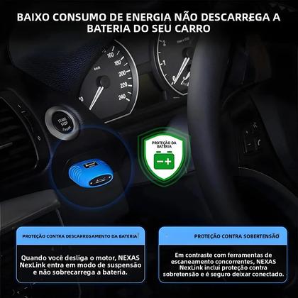 Imagem de Scanner De Diagnóstico OBD2 EOBD Bluetooth 5.0 Para iOS Android Windows NEXAS Leitor De Códigos De