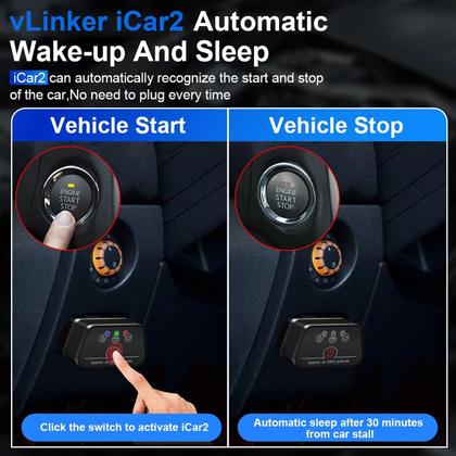 Imagem de Scanner de diagnóstico vLinker iCar2 OBD2 Bluetooth para iOS e Android