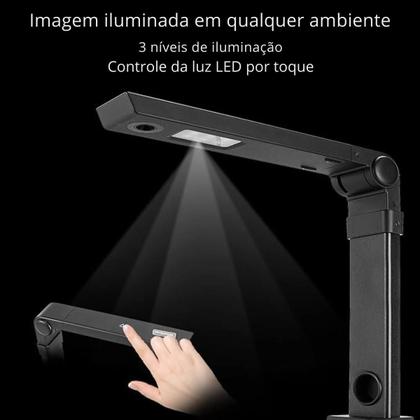 Imagem de Scanner De Mesa Planetário A4 Digitalizador De Documentos USB 12MP Câmera OCR Alta Definição Para