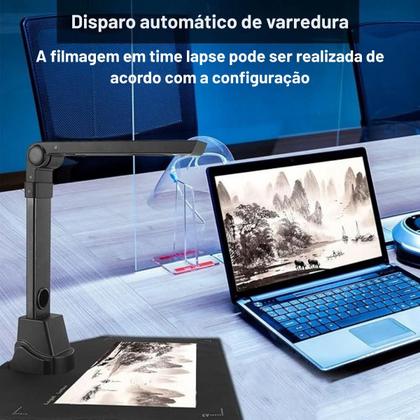 Imagem de Scanner De Mesa Planetário A4 Digitalizador De Documentos USB 12MP Câmera OCR Alta Definição Para