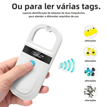 Imagem de Scanner de Microchip RFID para Pets - Portátil, 134,2kHz/125kHz, FDX-B, USB/Bluetooth