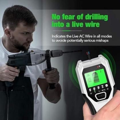 Imagem de Scanner de parede Stud Finder FOLAI 5 em 1, inteligente atualizado com LCD