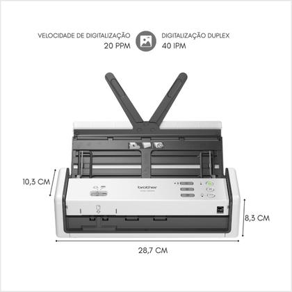 Imagem de Scanner Mesa Brother ADS1350W 1350 Usb Wifi Duplex Documento 600dpi 40ipm 20ppm 60fls Adf