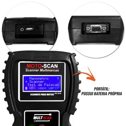 Imagem de Scanner Motos Moto-Scan 7.0 1.06 Digital Portátil CG Biz Factor Fazer Bandit Oficinas Mecânicas