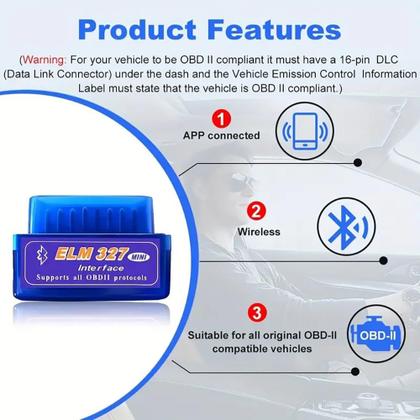 Imagem de Scanner OBD2 ArTea Wireless Car Code Reader Bluetooth
