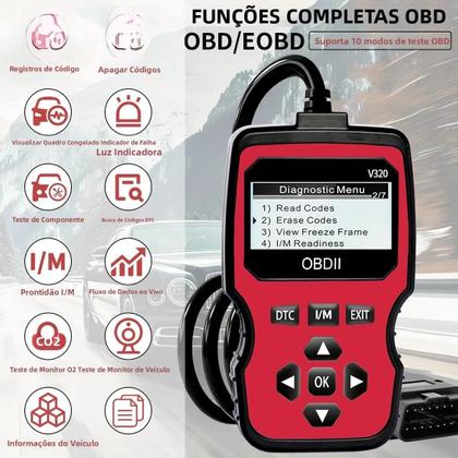 Imagem de Scanner OBD2 Avançado, Ferramenta De Diagnóstico De Motor Com Leitor De Códigos De Falha, Testador