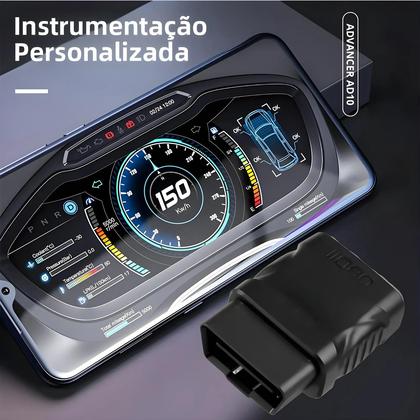 Imagem de Scanner OBD2 Bluetooth 4.2 ELM327 V2.1 Leitor De Códigos De Falha Do Motor Para IOS Android