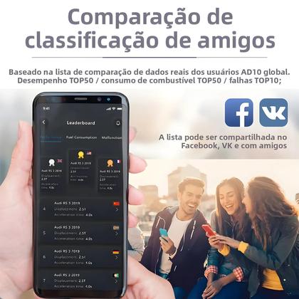 Imagem de Scanner OBD2 Bluetooth 4.2 ELM327 V2.1 Leitor De Códigos De Falha Do Motor Para IOS Android