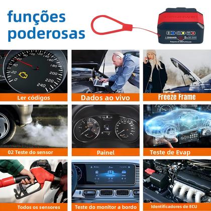 Imagem de Scanner OBD2 Bluetooth 5.0 KONNWEI KW905 ELM327 V1.5 PIC18F25K80 Para Ferramenta De Diagnóstico De