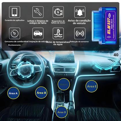 Imagem de Scanner OBD2 Bluetooth ELM327 V2.1 Mini Ferramenta De Diagnóstico Automotivo Para Android iOS