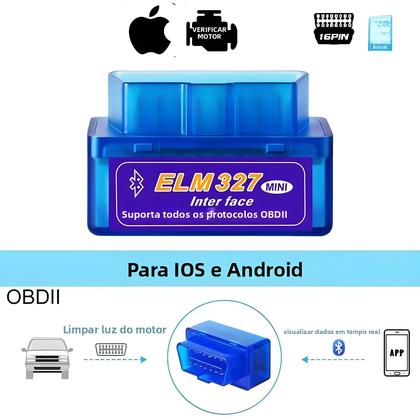 Imagem de Scanner OBD2 Bluetooth ELM327 V2.1 Mini Ferramenta De Diagnóstico Automotivo Para Android iOS