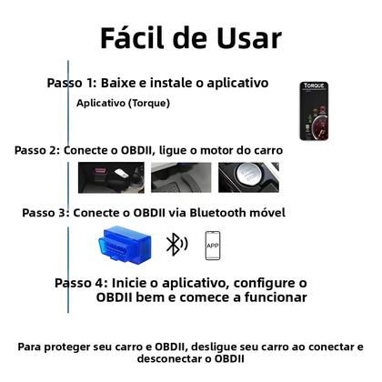 Imagem de Scanner OBD2 Bluetooth ELM327 V2.1 Mini Ferramenta De Diagnóstico Automotivo Para Android iOS