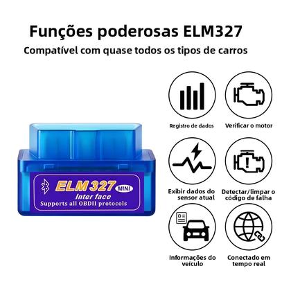 Imagem de Scanner OBD2 Bluetooth Mini ELM327 V1.5 V2.1 Ferramenta De Diagnóstico Automotivo Detector De Falhas