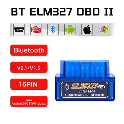 Imagem de Scanner OBD2 Bluetooth Mini ELM327 V1.5 V2.1 Ferramenta De Diagnóstico Automotivo Detector De Falhas
