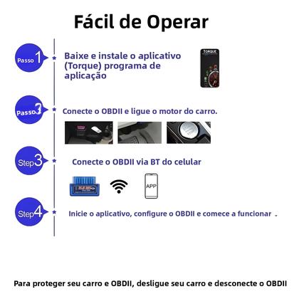 Imagem de Scanner OBD2 Bluetooth Mini ELM327 V1.5 V2.1 Ferramenta De Diagnóstico Automotivo Detector De Falhas