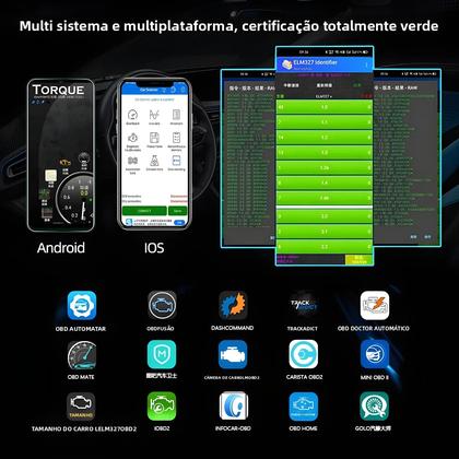 Imagem de Scanner OBD2 Bluetooth WiFi ELM327 Ferramenta De Diagnóstico Automotivo V2.1 Para iOS Android
