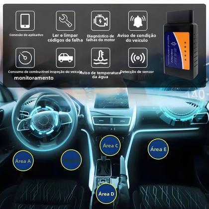 Imagem de Scanner OBD2 Bluetooth WiFi ELM327 V2.1 Ferramenta De Diagnóstico Automotivo Para Android iOS