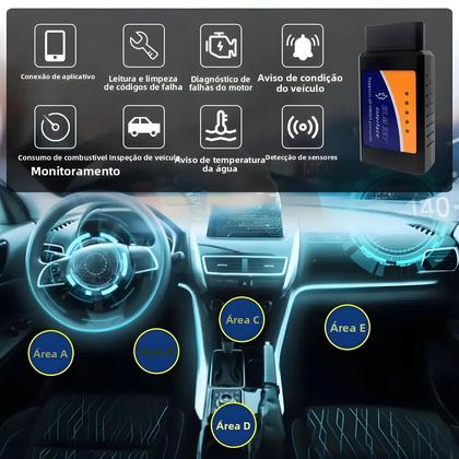 Imagem de Scanner OBD2 Bluetooth WiFi ELM327 V2.1 Ferramenta De Diagnóstico Automotivo Para Android iOS