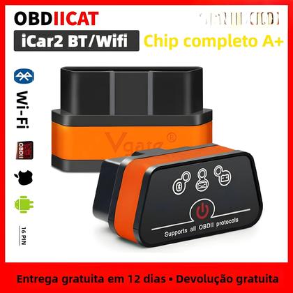 Imagem de Scanner OBD2 Bluetooth Wifi Icar2 pro V2.3 Para IOS Android Leitor De Códigos Ferramenta De