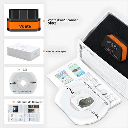 Imagem de Scanner OBD2 Bluetooth Wifi Icar2 pro V2.3 Para IOS Android Leitor De Códigos Ferramenta De