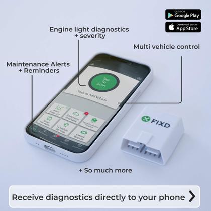 Imagem de Scanner OBD2 FIXD Bluetooth para leitores de código de carro iPhone Android