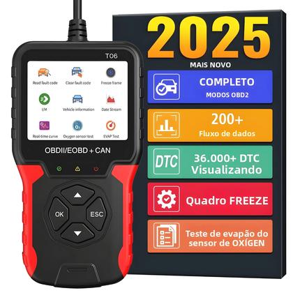 Imagem de Scanner OBD2 Multilíngue T06 Leitor De Códigos Ferramenta De Diagnóstico De Sistema De Verificação