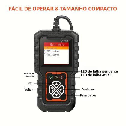 Imagem de Scanner OBD2 Universal Creader 3001 Leitor De Códigos De Falha Do Motor Modo 6 Ferramenta De