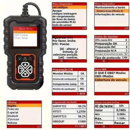 Imagem de Scanner OBD2 Universal Creader 3001 Leitor De Códigos De Falha Do Motor Modo 6 Ferramenta De