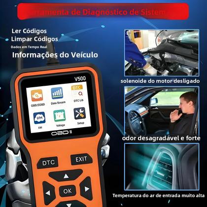 Imagem de Scanner OBD2 Universal V500 Leitor De Códigos Instantâneo Verificação De Voltagem Diagnóstico
