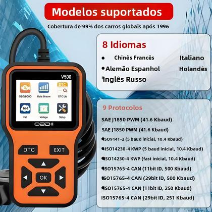 Imagem de Scanner OBD2 Universal V500 Leitor De Códigos Instantâneo Verificação De Voltagem Diagnóstico