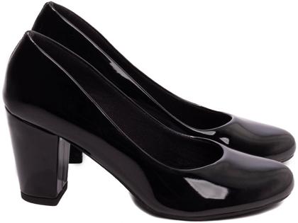 Imagem de Scarpin Bico Redondo Estilo Boneca Salto 7,5cm - Estilo em Verniz Preto