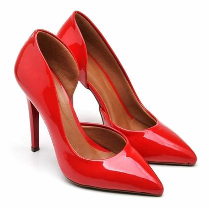 Imagem de Scarpin Fem Ptah Salto Alto, Bico Fino, Aberto na Lateral, Muito Conforto e Estilo