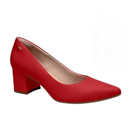 Imagem de Scarpin feminino dakota couro legitimo salto bloco conforto