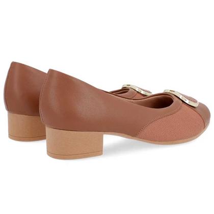 Imagem de Scarpin Feminino Salto Bloco Canela Usaflex UC0301