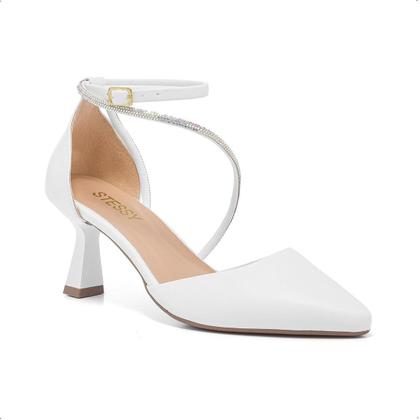 Imagem de Scarpin Feminino Salto Taça Bico Fino Elegante Strass Luxo