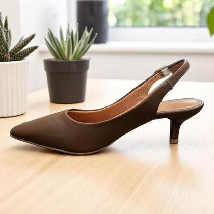 Imagem de Scarpin Feminino Scarpin Slingback Salto Baixo Vizzano