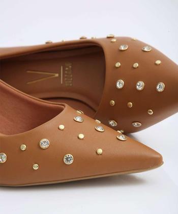 Imagem de Scarpin Feminino Strass Bico Fino Salto Fino Vizzano-11272