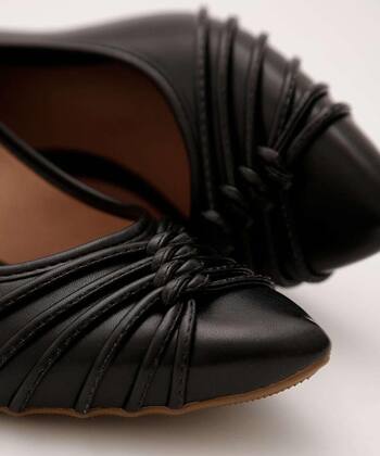 Imagem de Scarpin Feminino Tiras Salto Grosso Bico Fino-45052