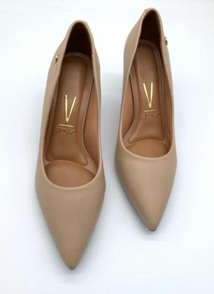 Imagem de Scarpin Feminino Vizzano Lisa Salto Médio Bico Fino Social Conforto