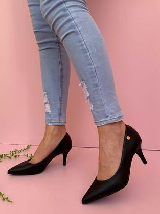 Imagem de Scarpin Feminino Vizzano Lisa Salto Médio Bico Fino Social Conforto